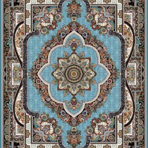 فرش ماشینی 700 شانه کد 7112 رنگ آّبی